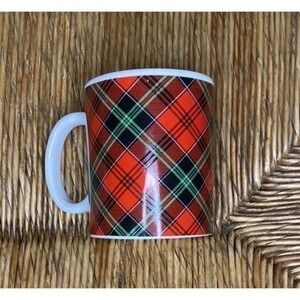 LARGE Design Pac Red & Green Tartan Plaid Pattern Coffee Mug / Tea Cup
